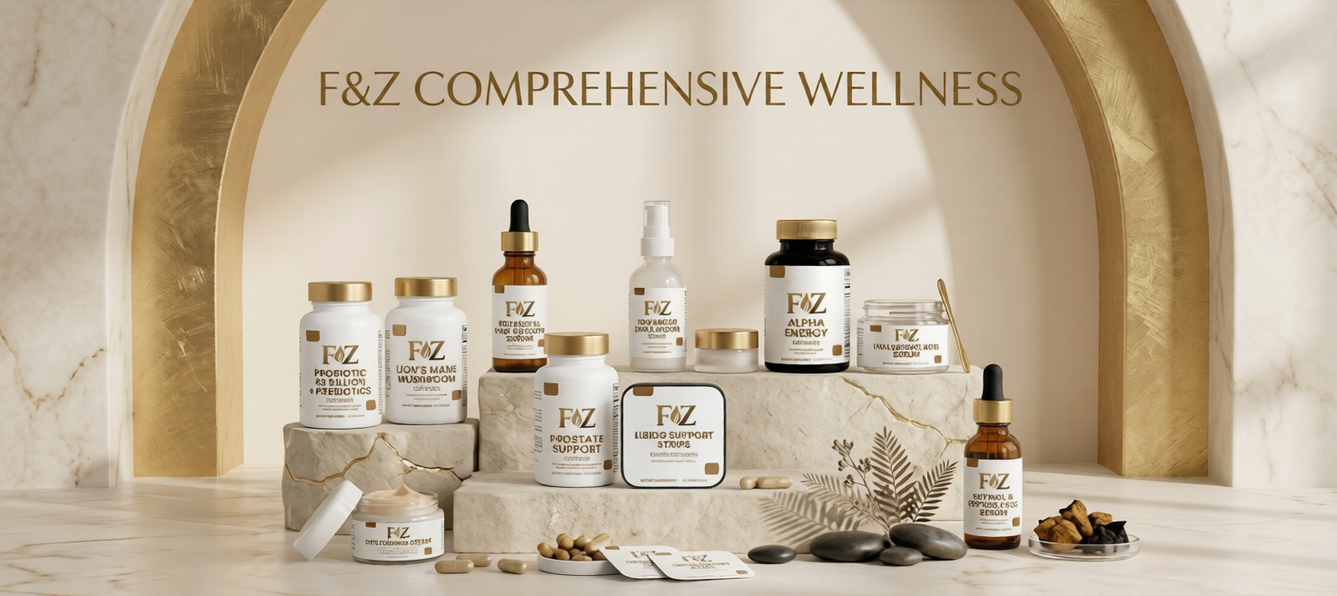 Fapzlee master collection banner showcasing premium skin, hair, health, and intimacy supplements