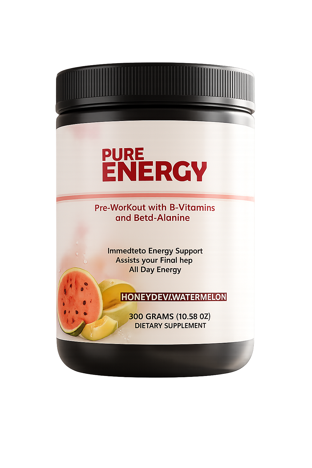 Pure Energy Pre-Workout (Honeydew Watermelon) – Best Pre Workout Supplement for Energy, Focus & Stamina | Pre Gym Supplement