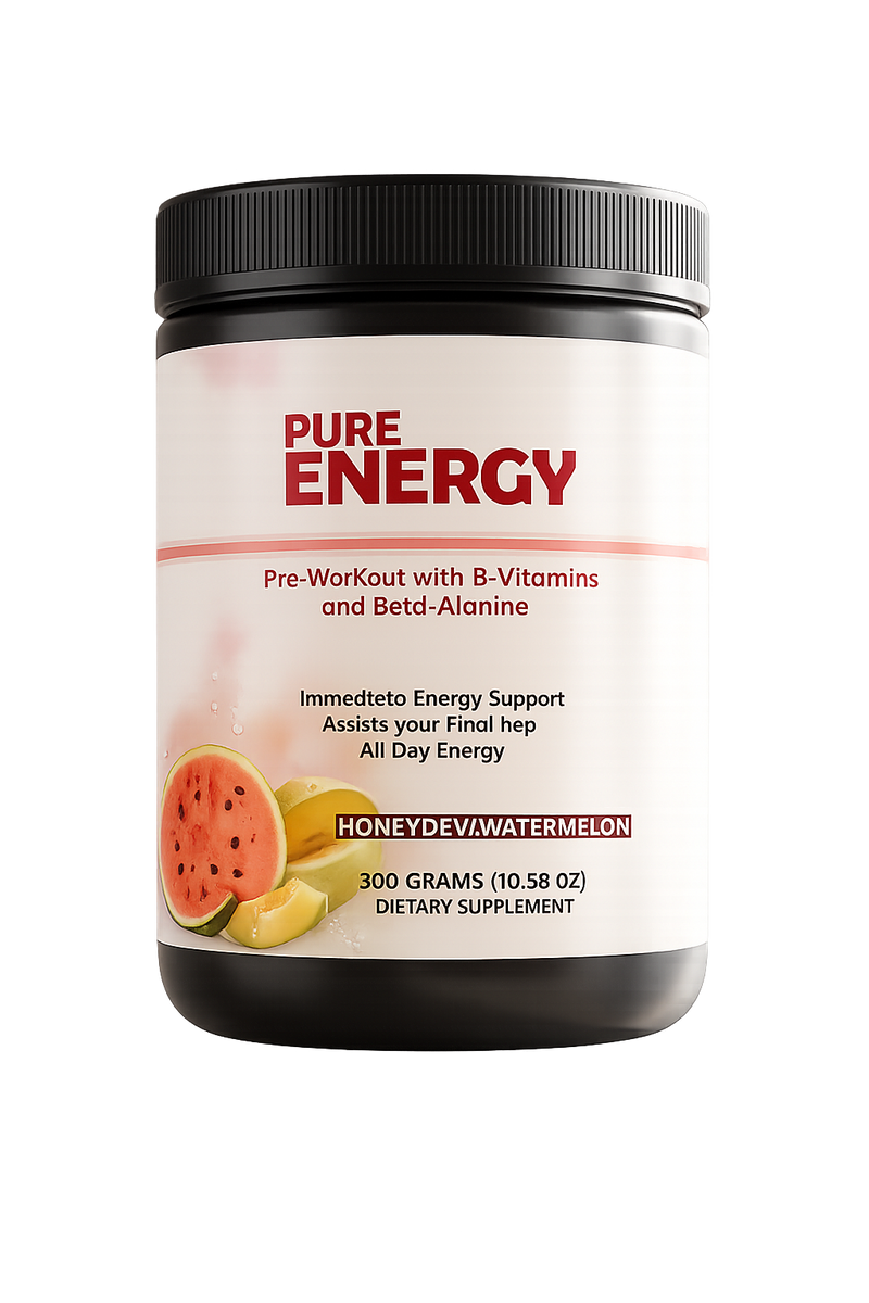 Pure Energy Pre-Workout (Honeydew Watermelon) – Best Pre Workout Supplement for Energy, Focus & Stamina | Pre Gym Supplement