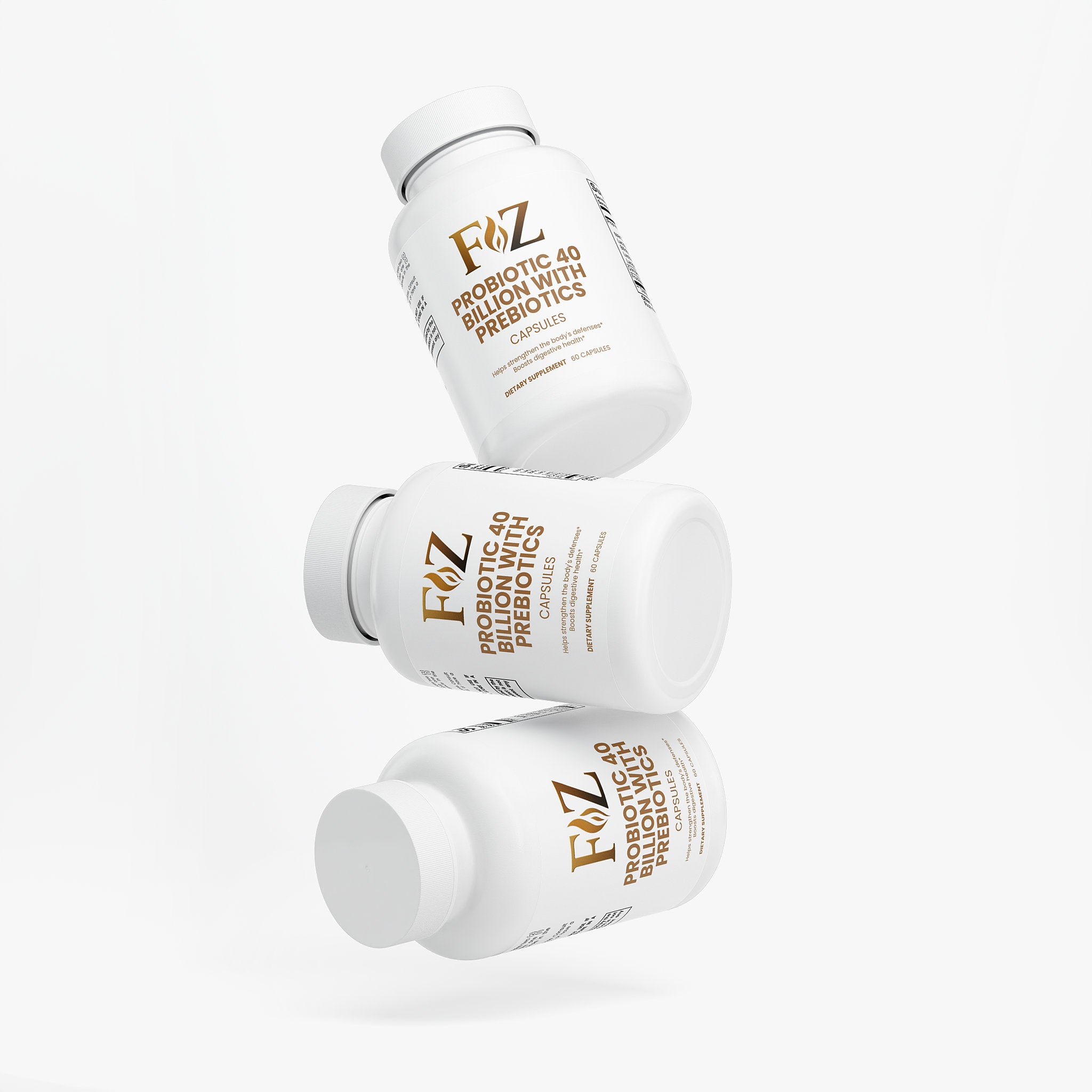 Fapzlee Probiotic 40 Billion with Prebiotics | Probiotic & Prebiotic Supplement 60 Capsules