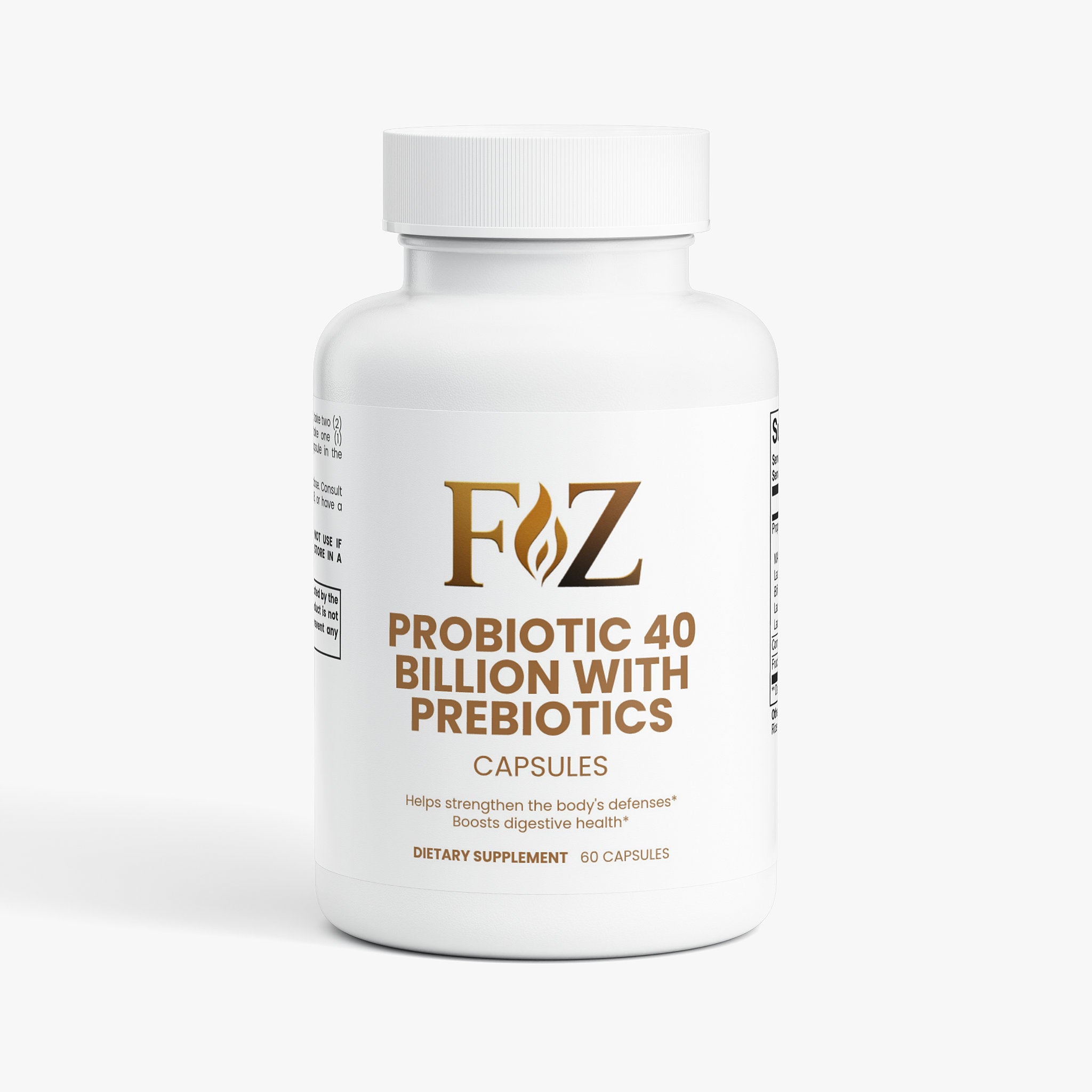 Fapzlee Probiotic 40 Billion with Prebiotics | Probiotic & Prebiotic Supplement 60 Capsules