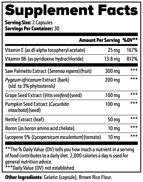 Fapzlee Prostate Support Supplement | Saw Palmetto Formula | 60 Capsules