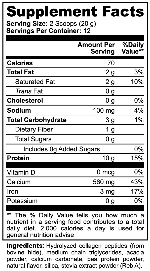 Fapzlee Grass-Fed Collagen Creamer Vanilla | Collagen Peptides Coffee Creamer 240g