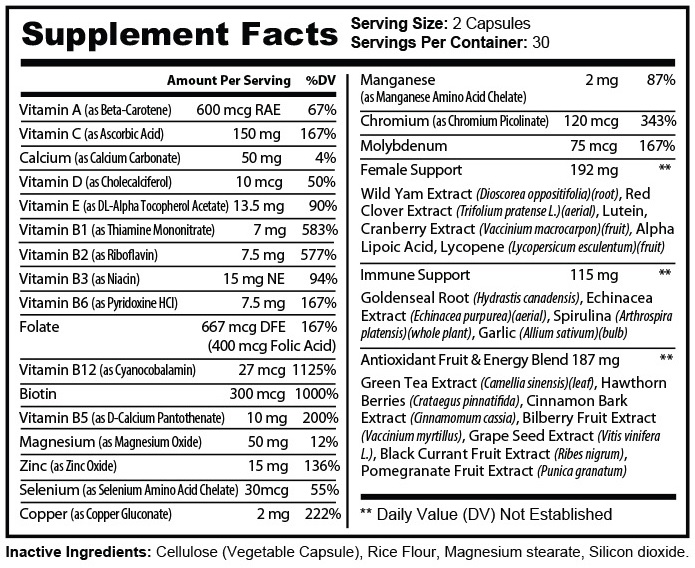 daily vitamins for women complete health support formula