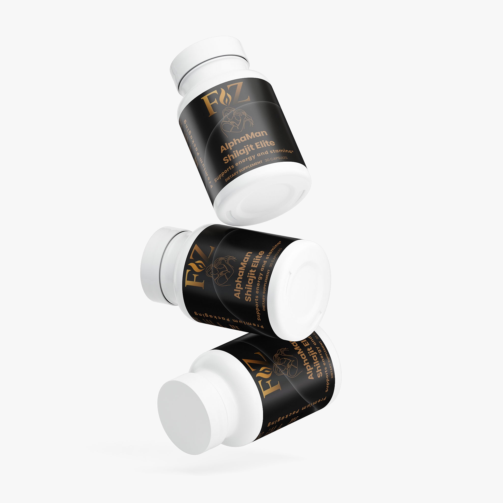 AlphaMan Shilajit Elite shilajit supplement bottles