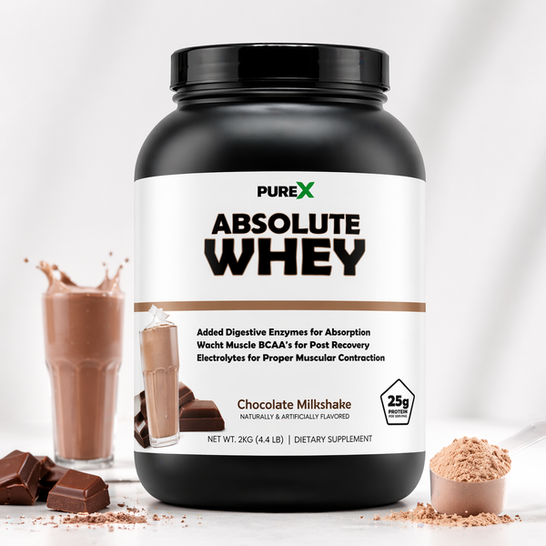 Absolute Whey chocolate high performance protein powder for muscle growth