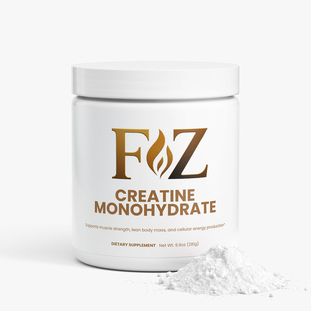 Fapzlee Creatine Monohydrate powder with scoop