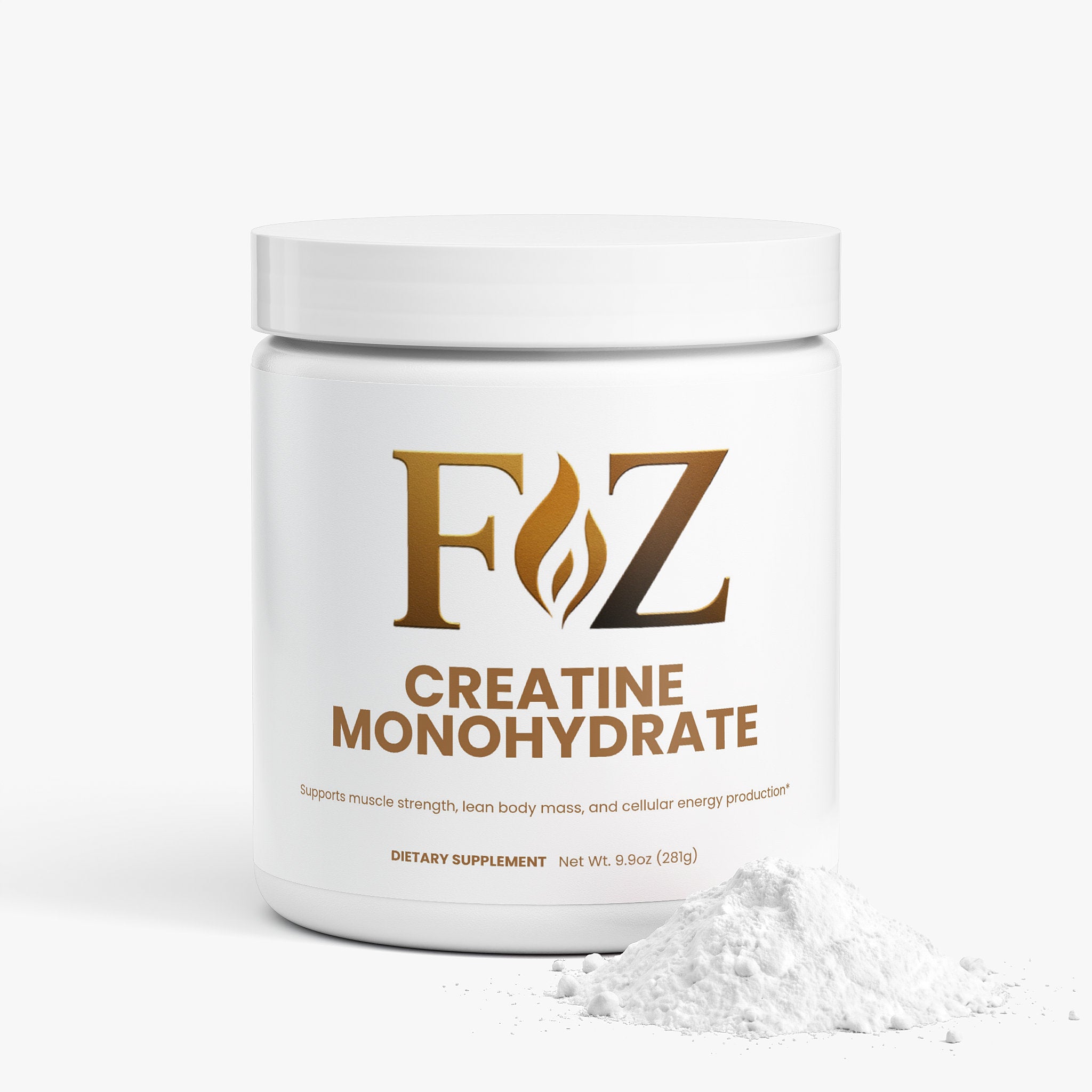 Fapzlee Creatine Monohydrate powder with scoop