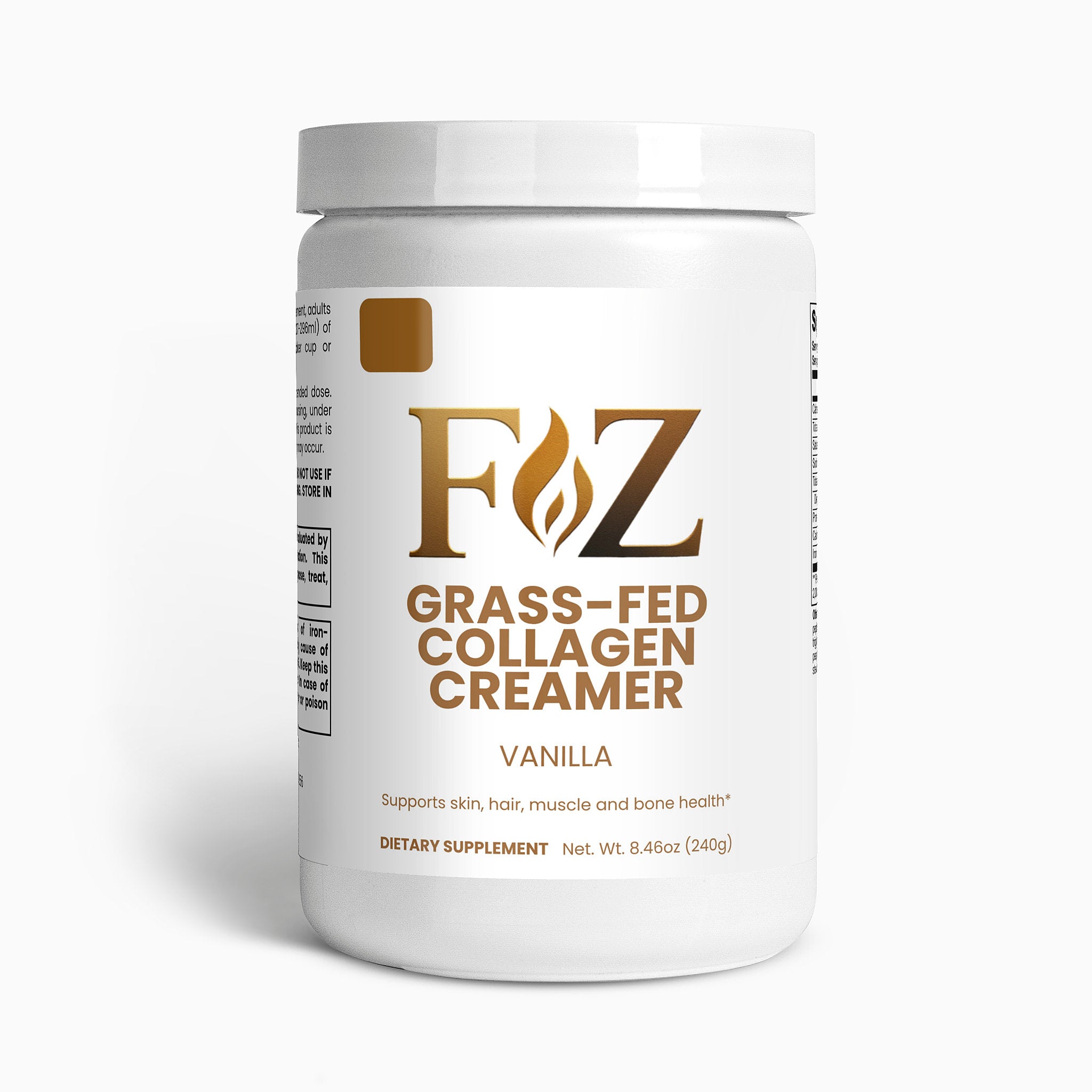 Fapzlee Grass-Fed Collagen Creamer Vanilla jar