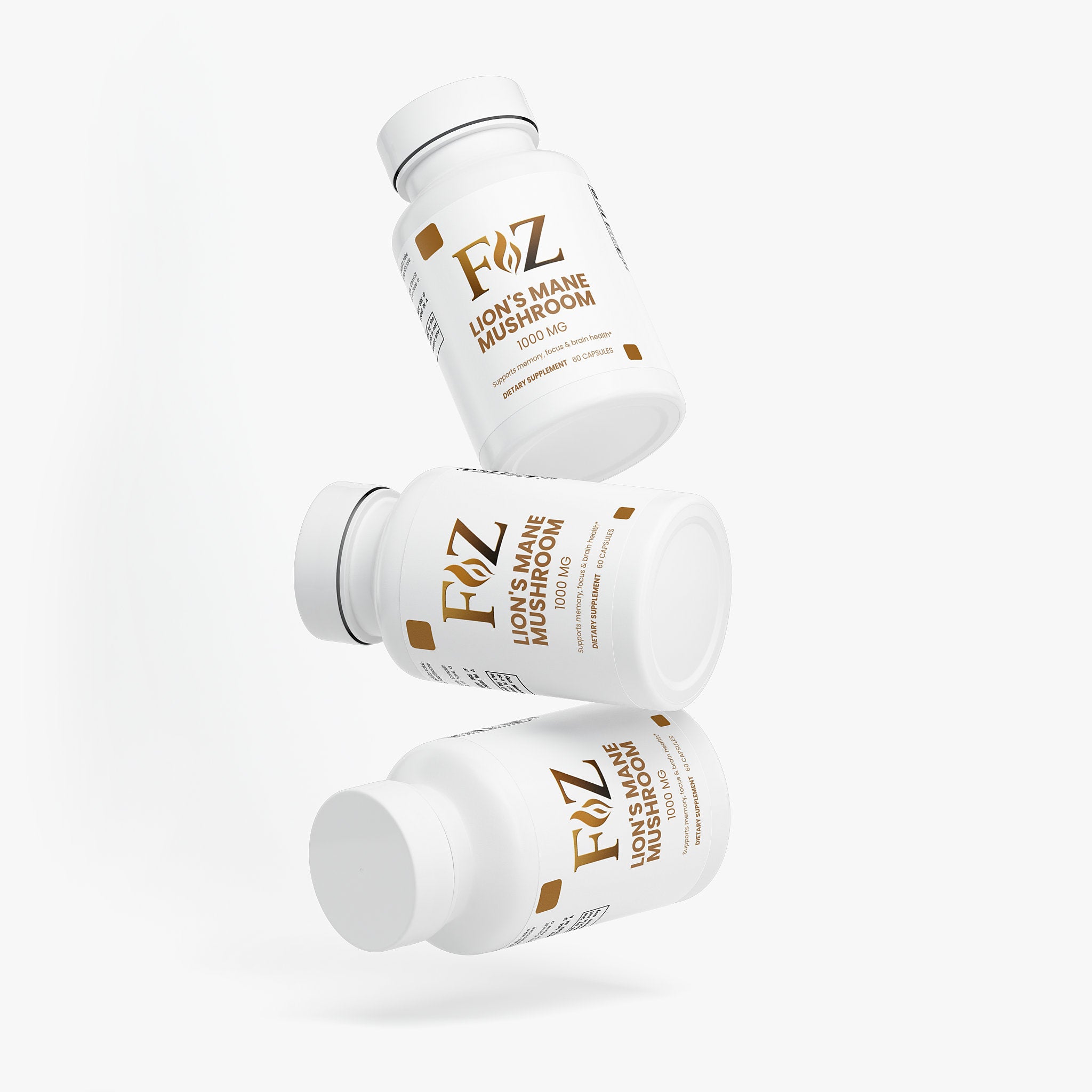 Fapzlee Lion's Mane Mushroom supplement facts label, 40% polysaccharides