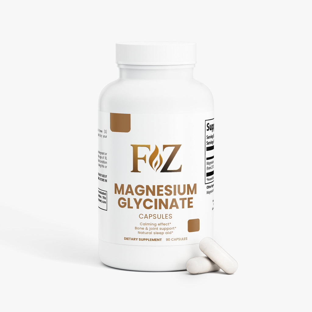 Fapzlee Magnesium Glycinate bottle with capsules