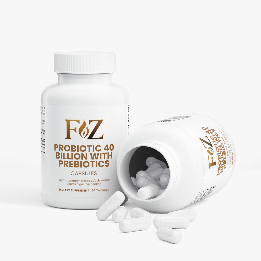 Fapzlee Probiotic 40 Billion supplement facts label, 4 strains