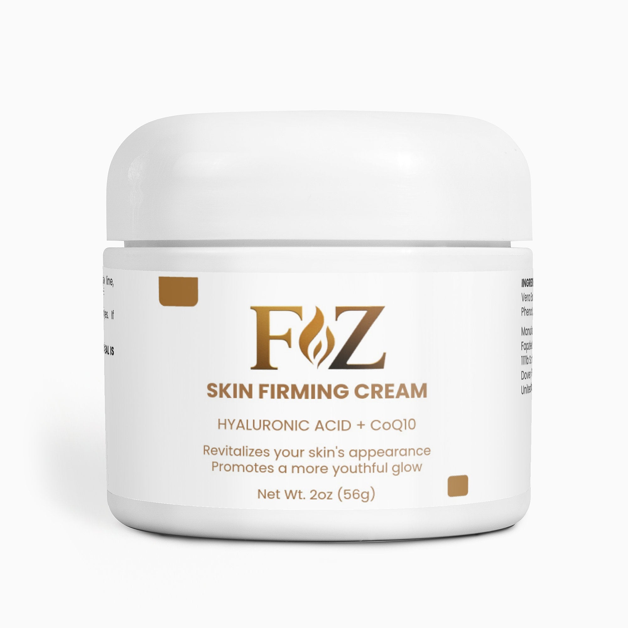 Fapzlee Skin Firming Cream jar with DMAE and CoQ10