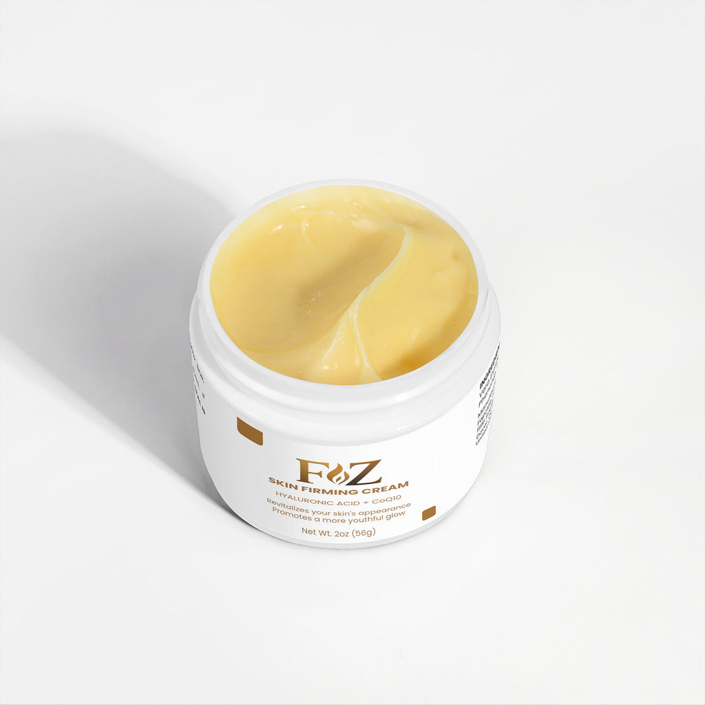 Fapzlee Skin Firming Cream open jar showing cream texture