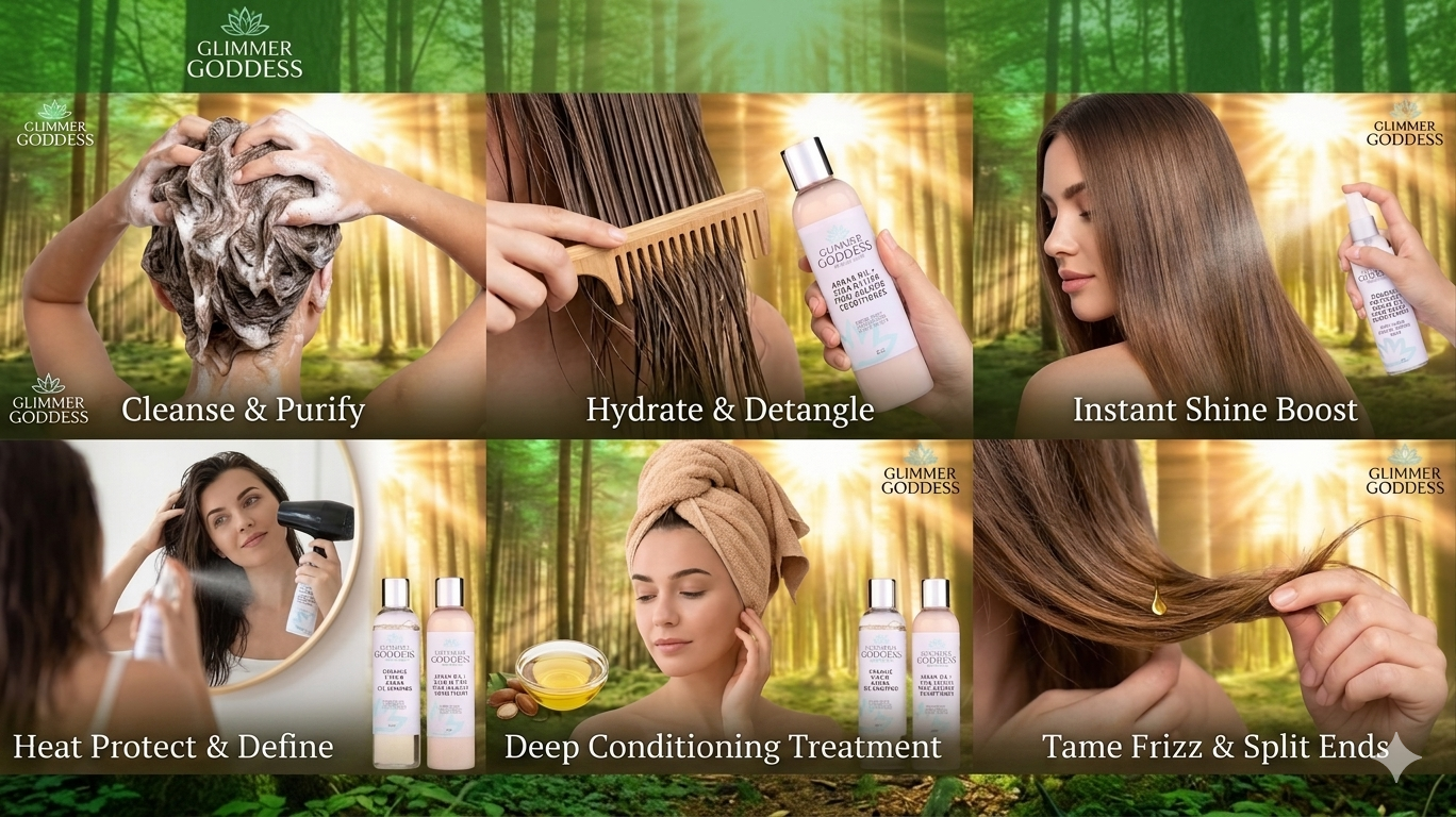 natural argan oil for hair shine and smoothness