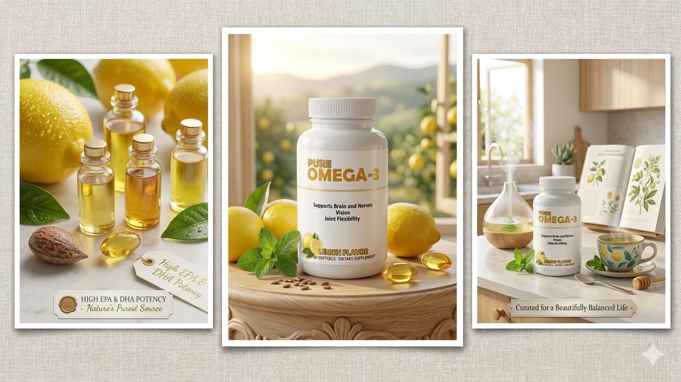 Pure Omega-3 Tablets – Best Omega 3 Supplement, Fish Oil Capsules for Heart, Brain & Joint Support